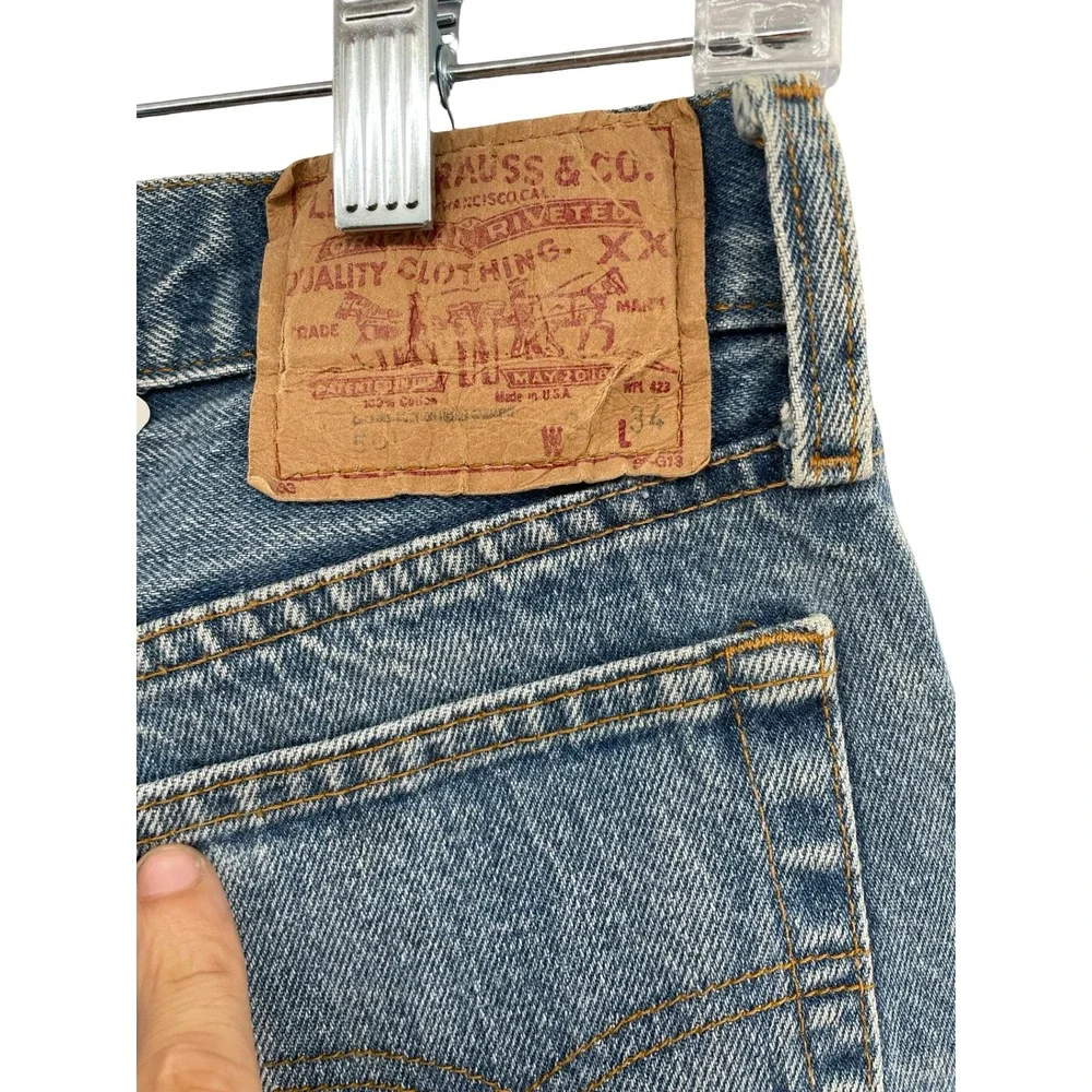 Levi's Men's Jeans 501 Straight Blue Denim Vintage 1990s Size 29